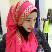 Hijab pearl chiffon sprinkled gold headscarf