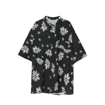 Little Daisy Short-Sleeved Shirt – Korean Loose Fit (Unisex)