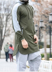 Men’s Colorblock Robe – Muslim Zip Pocket Sweatshirt