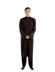 Muslim Two-Piece Solid Color Men’s Robe Set