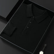 Men’s Polo Collar Long-Sleeved Sweater – Spring & Autumn Casual Fashion