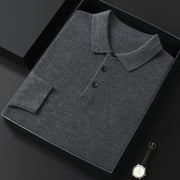Men’s Polo Collar Long-Sleeved Sweater – Spring & Autumn Casual Fashion