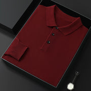 Men’s Polo Collar Long-Sleeved Sweater – Spring & Autumn Casual Fashion