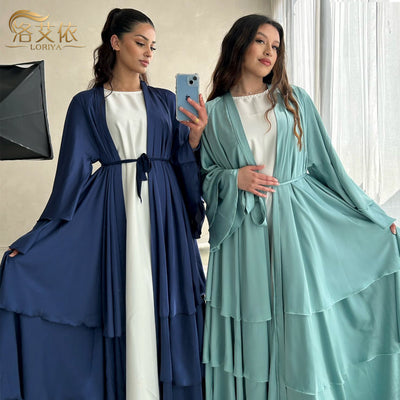 Dubai Middle East Turkey Exquisite Elegant Cardigan Robe – Timeless Modesty with Refined Detail